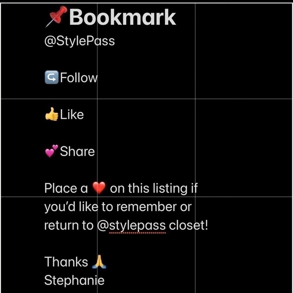 ❤️BOOKMARK For @StylePass Closet 🌈👠🕶💕 - Picture 1 of 1